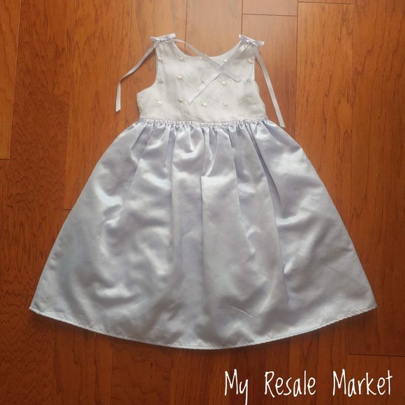Girls Blue Easter Sunday Spring Dress - Picture 1 of 7
